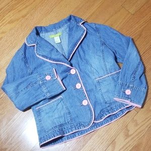 Sigrid Olsen pink and denim jacket sz 2 petite